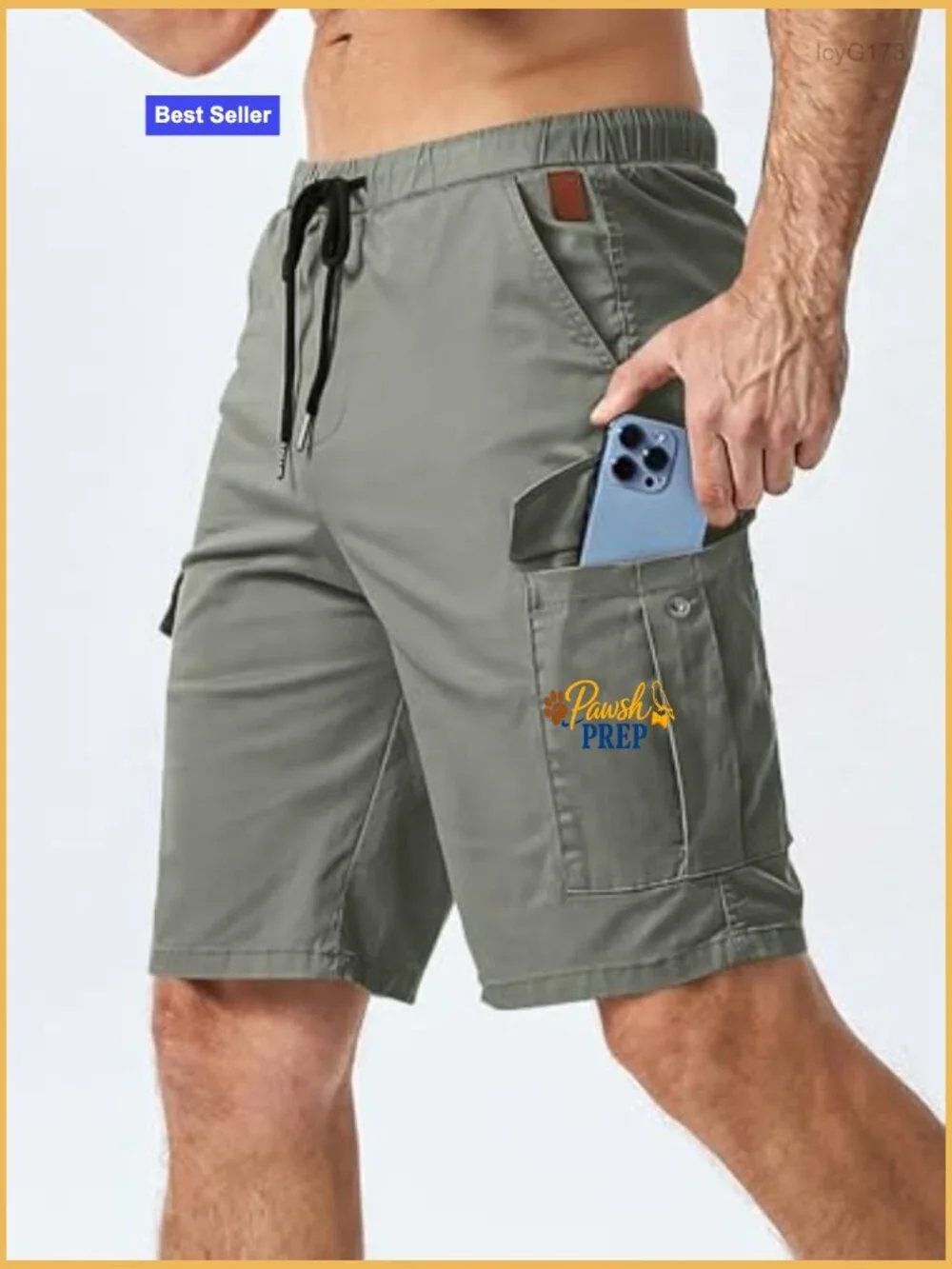 Cotton Drawstring Stretch Cargo Shorts 6 Pockets Men Casual Summer